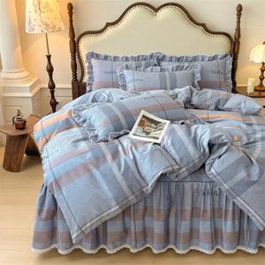 LUOLAI HOME Комплект постельного белья 4 предмета, простыня 200x220 см, пододеяльник 220 см