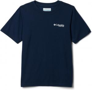 Columbia Boys PFG футболка с коротким рукавом и сезонным принтом, Collegiate Navy/Pfg Y Diamond Bit Gem