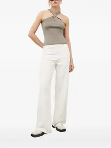 Топ в рубчик с драпировкой Drykorn, серый