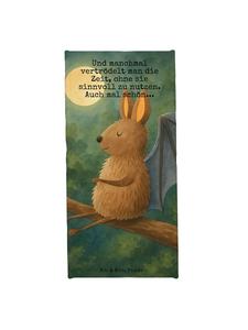 Mr. & Mrs. Panda Банное полотенце с изображением сидящей летучей мыши и надписью пастельно-желтого цвета