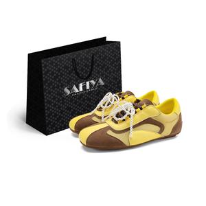 Низкие повседневные туфли женские SAFIYA, Yellow/Coffee
