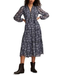 Женское миди-платье с цветочным принтом и длинными рукавами Lucky Brand, Blue Floral