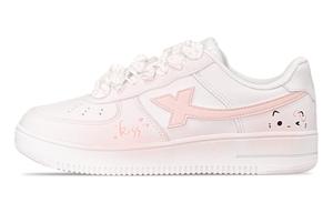 XTEP Кроссовки Air Force One с износостойким покрытием, низкие, для скейтбординга, женские, розовые, белые