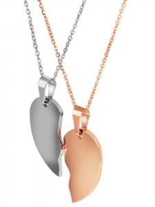 Adeliás Кулон унисекс - кулон в форме сердца с гравировкой, изготовленный из нержавеющей стали серебристого цвета