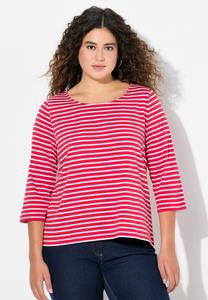 Топ с длинными рукавами STRIPED 3/4 SLEEVE Ulla Popken, светло-розовый