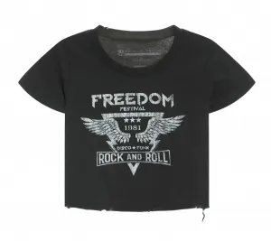Укороченная футболка Women's Freedom Festival, черная Prince Peter