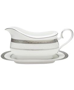 Соусник и поднос «Одесская платина» Noritake, серебро