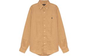 Поло пони льняная рубашка Polo Ralph Lauren, хаки