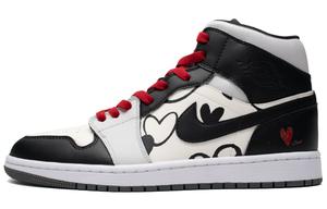 Баскетбольные кроссовки Air 1 Mixed Heart с противоскользящей дышащей подошвой средней высоты для детей и подростков Jordan, черный