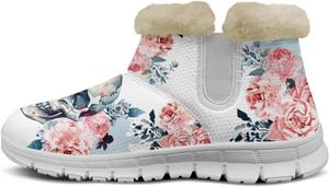 Ботинки Howilath с принтом черепа, белые пушистые, с противоскользящей подошвой, уличная обувь с защитой от скольжения для зимних путешествий и отдыха