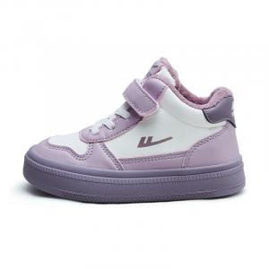 WARRIOR Детские кроссовки для скейтбординга с высоким берцем, нескользящие, износостойкие, теплые, бежево-розовые