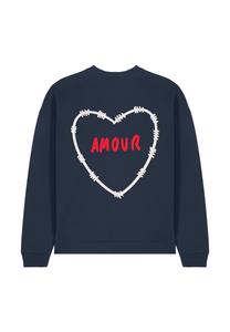 Толстовка AMOUR BACK EMBROIDERY UNISEX OVERSIZE Mira Paris, темно-синий