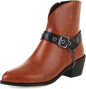 Женские ботильоны MRKEWUNEY с острым носком и каблуком-блоком в стиле Челси, 85 Yellow