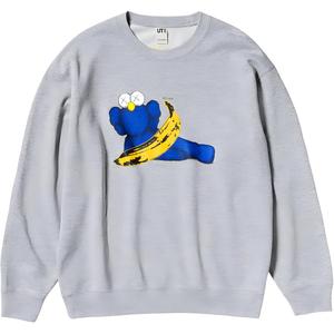 Свитшот KAWS X WARHOL Collaboration унисекс серый Uniqlo, серый