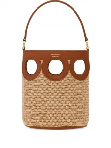 Сумка-ведро Gancini размера мини Ferragamo, нейтральный