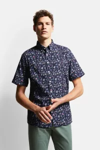 Рубашка bugatti с короткими рукавами и летними принтами, цвет морской волны