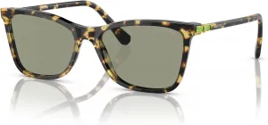 Женские прямоугольные солнцезащитные очки Swarovski SK6004, Havana/Dark Green