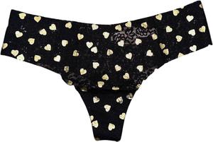 Victoria's Secret Pink No Show Soft Lace трусики-стрингиЦвет Black