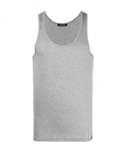 Серая футболка без рукавов из смесовой хлопковой ткани Tom Ford, серый