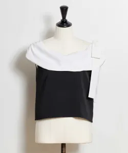 Блузка с ленточным вырезом-лодочкой Noela, цвет Black