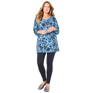 Женская футболка Suprema с накладными карманами plus size Catherines, French Blue Painted