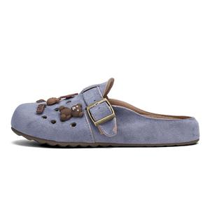 Тихие нескользящие тапочки с закрытым носком для женщин XMISTUO, синий