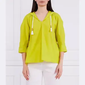 Блуза свободного кроя с добавлением шелка Marc Cain, зеленый