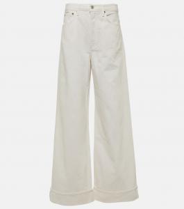 Джинсы широкого кроя с высокой посадкой dame jean Agolde, белый