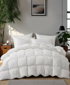 Одеяло средней плотности из очень мягкого гусиного пера, размер twin. UNIKOME, White