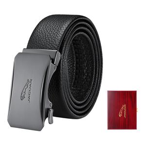 JAGUAR Кожаный ремень мужской, Black, Premium Wooden Box Clothing Sets