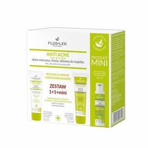 Flos-lek, Система против прыщей 24 часа, набор уходовой косметики, 3 шт