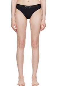 Черные фирменные стринги из модала TOM FORD