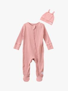 Детский хлопчатобумажный комбинезон для сна и комплект шляп Angel & Rocket, розовый