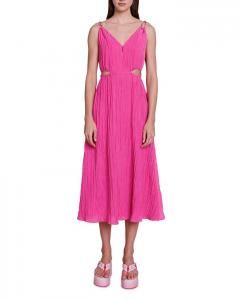 Платье миди Maje Runeti с вырезом, розовый
