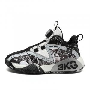 BKG Детские баскетбольные кроссовки mid top с защитой от ударов и устойчивостью к истиранию black white
