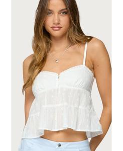 Женская майка-бэбидолл Tamora с перфорацией Edikted, White