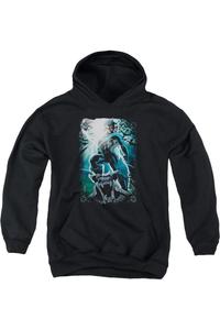 Батмен ночник худи с капюшоном для подростков Gildan, черный