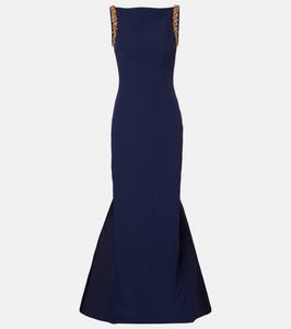 Платье Sloane из крепа с декоративными элементами Safiyaa, Azurite On Maritime W Mul-Gold