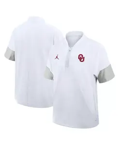 Мужская белая легкая куртка с короткими рукавами Oklahoma Sooners 2025 для тренеров (сидлайн) Jordan