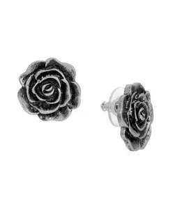 Серьги-Пуговицы в форме цветка серебристого тона 2028, gray