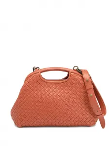 Плетеная кожаная сумка на плечо Officine Creative, оранжевый