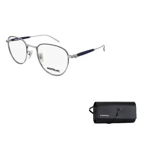 MONTBLANC Металлическая овальная оправа для очков унисекс разноцветная, Silver