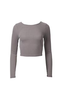 Рибанный топ с открытой спиной из стрейч-модала в цвете мокко By Together, мокко