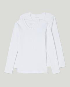 Комплект из 2 плюшевых термофутболок с длинными рукавами Cotton Juice, белый