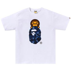 Футболка BAPE Color Camo Milo On Ape Head 'White/Navy', белый