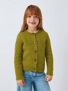 Детский кардиган с воротником-гольф и крупной вязкой John Lewis, Green