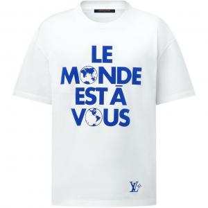 Графическая хлопковая футболка LOUIS VUITTON, белый