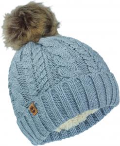 Timberland женская шапка с вязаным кабельным узором, искусственным мехом и помпоном - мягкая зимняя шапка, ребристый манжет, теплая подкладка, стильная и уютная для холодной погоды, Medium Grey Heather