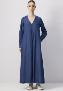 Длинное платье с эффектом джинсовой ткани Touché Privé, White