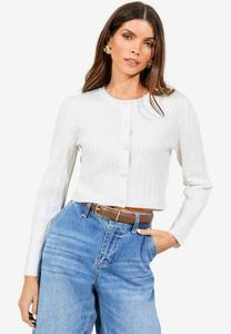 Кардиган REGULAR FIT - CABLE KNIT BUTTONED SHORT Lipsy, белый